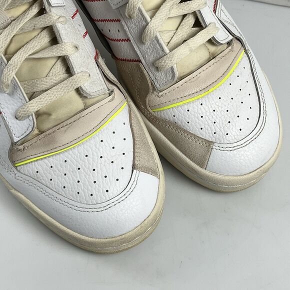 Adidas Forum Mid Exhibit White Vivid Red Leather Shoes Sneakers Mens Size 12